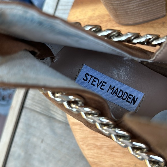 👢Steve Madden Cedar Brown Suede Leather With
Chain Ankle Booties size 10 - Picture 6 of 13